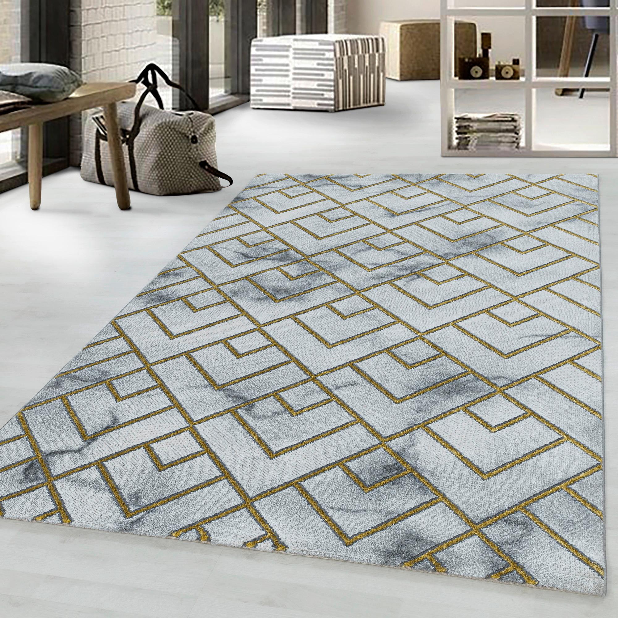 Tkaný koberec 140x200cm, zlatá - zlatá, Design, textil (140/200cm)