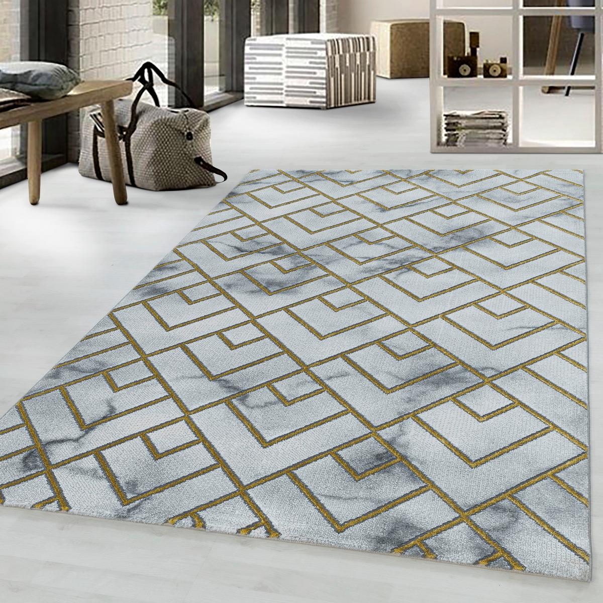 Tkaný koberec 140x200cm, zlatá - zlatá, Design, textil (140/200cm)