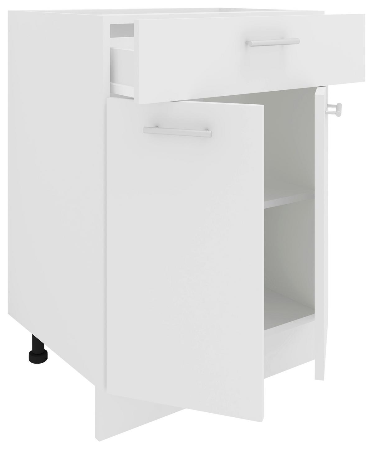 Küchenunterschrank Esilo 60 Cm Weiß - Weiß, KONVENTIONELL, Holzwerkstoff (60/82/46cm) - MID.YOU