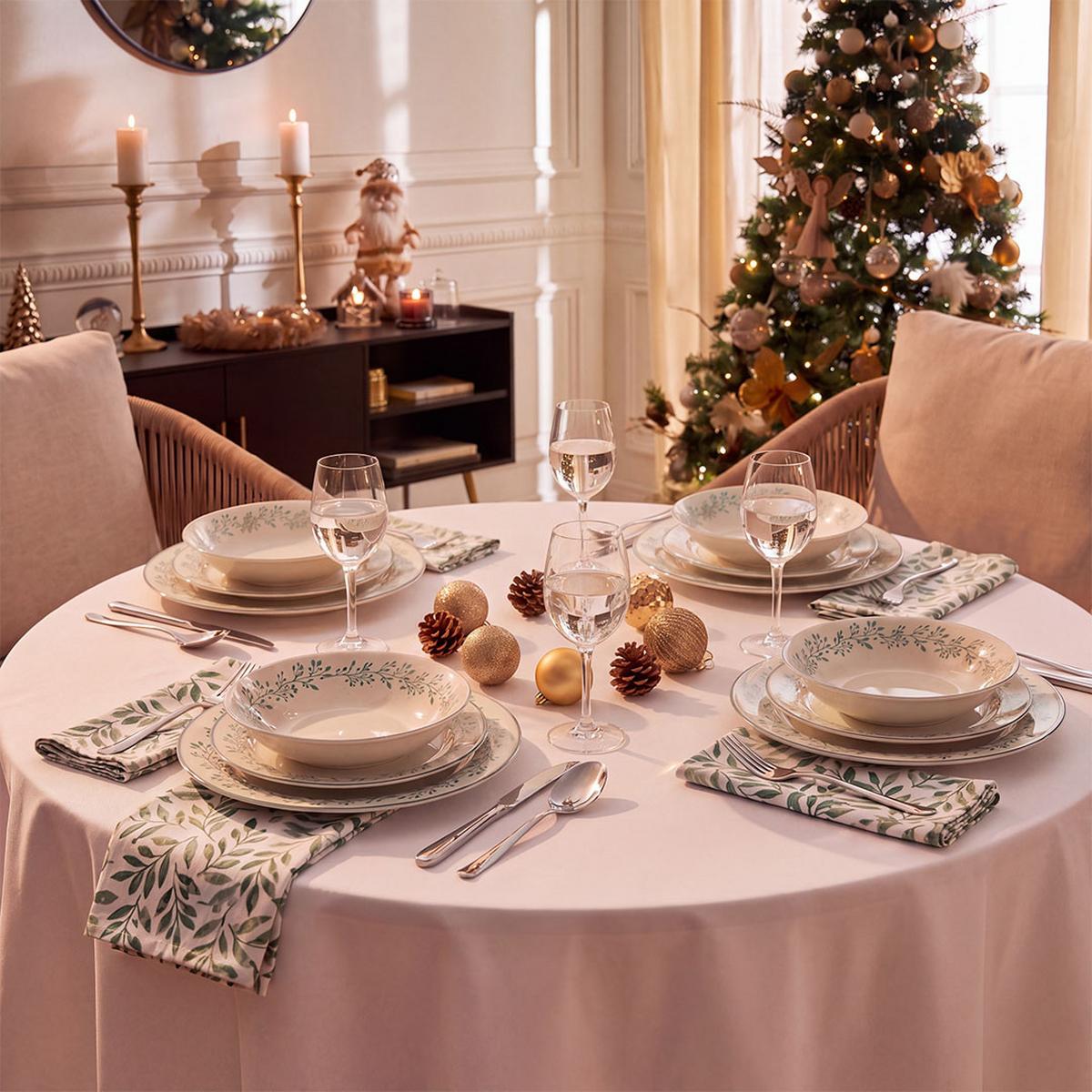 JEDÁLENSKÝ SERVIS LISA - biela/zelená, Modern, keramika - Mömax