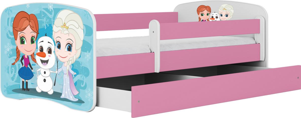 Kinder-/Juniorbett Babydreams Inkl. Matratze 80x160 - Pink/Birkefarben, MODERN, Holz/Holzwerkstoff (80/160cm) - MID.YOU