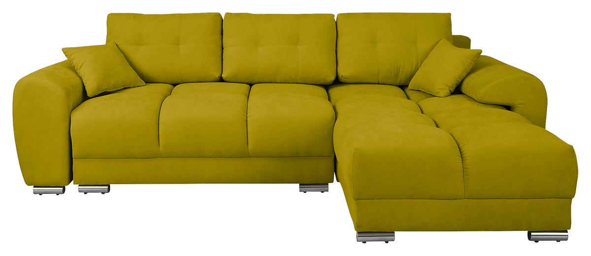 Ecksofa Azzuro Grün S: 256x175 Cm - Silberfarben/Grün, Design, Textil (256/175cm) - Livetastic