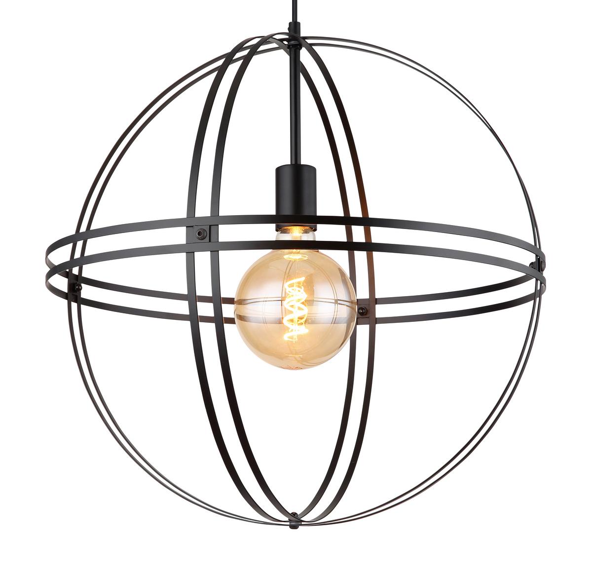 Hängeleuchte 15639h3 - Schwarz, Design, Metall (50/120cm) - Globo