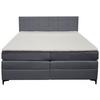 Boxspringbett Mitto mit Topper 180x200 cm - Blaugrau/Schwarz, KONVENTIONELL, Textil/Metall (180/200cm)