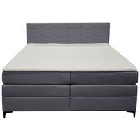 Boxspringbett Mitto mit Topper 160x200 cm - Blaugrau/Schwarz, KONVENTIONELL, Textil/Metall (160/200cm)