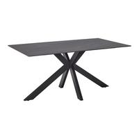 Jídelní stůl JONAS 160x90 - šedá/černá, Moderní, kov/keramika (160/90/76cm) - Mömax