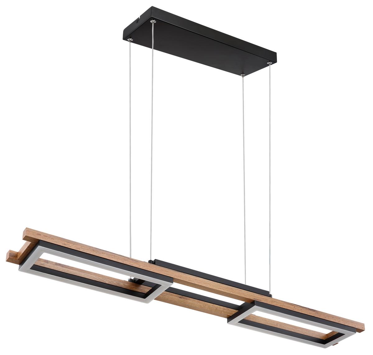 Led-hängeleuchte H: 120 Cm 1-Flammig 3-Fach Schaltbar - Dunkelbraun/Opal, Design, Holzwerkstoff/Kunststoff (100/14/120cm) - Globo