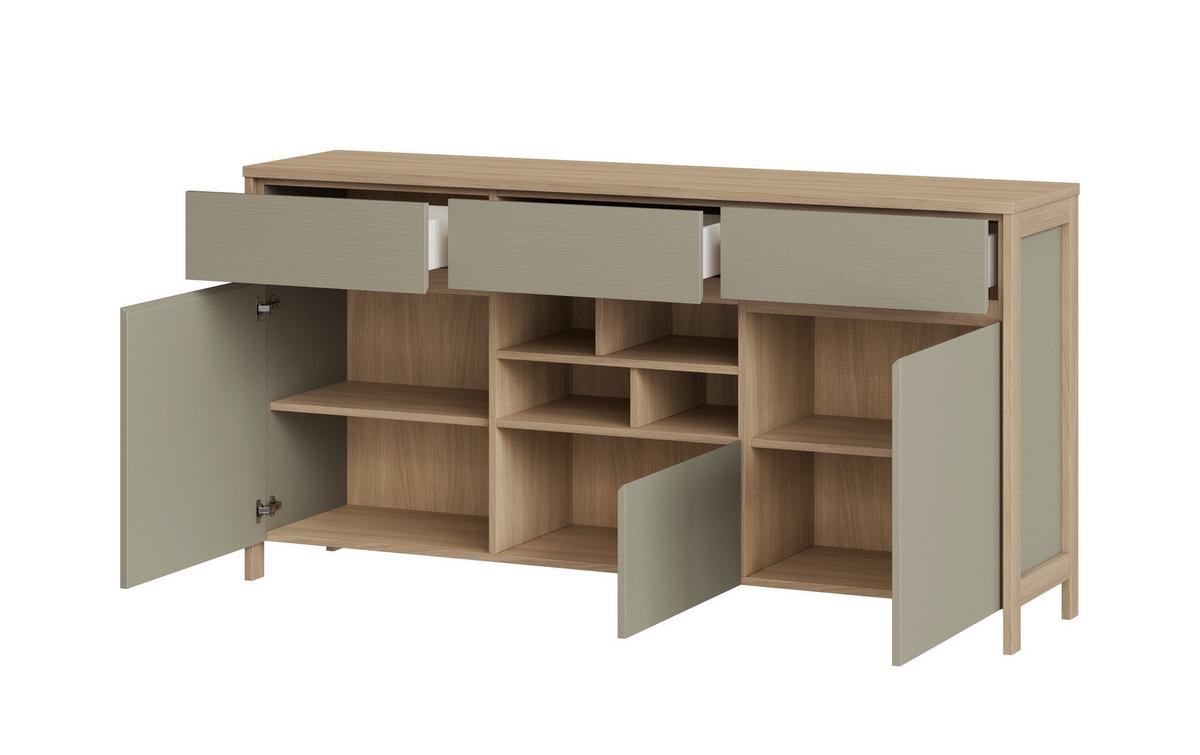 Sideboard Stranda Eukalyptus/Holzfarben B: 164cm - Eichefarben/Eukalyptusholzfarben, Design, Holzwerkstoff (164/85/39cm) - MID.YOU