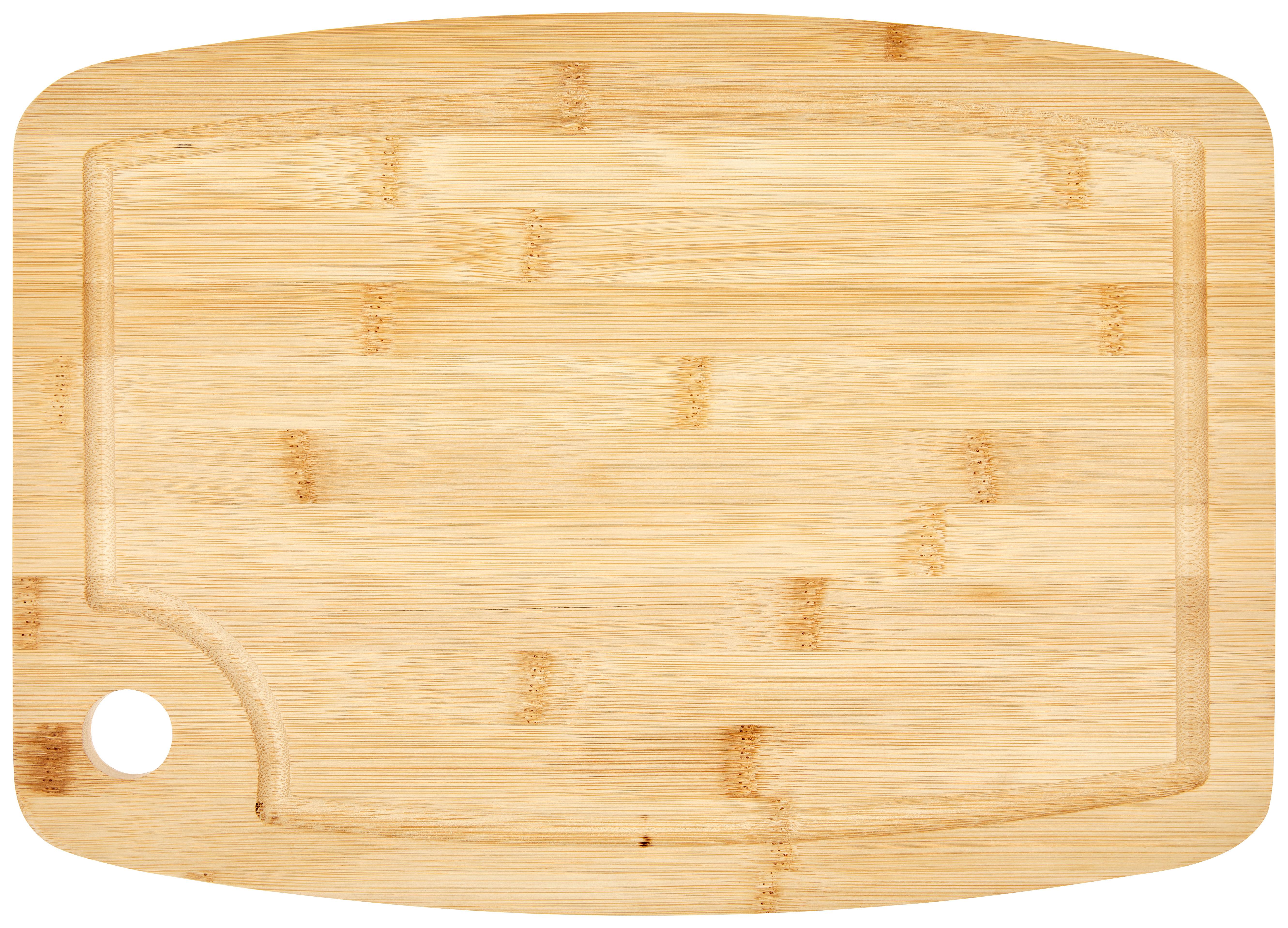 Schneidebrett Aus Bambus Davis S LxB: ca. 35x25 cm - Naturfarben, KONVENTIONELL, Holz (35/25/1,5cm) - Luca Bessoni