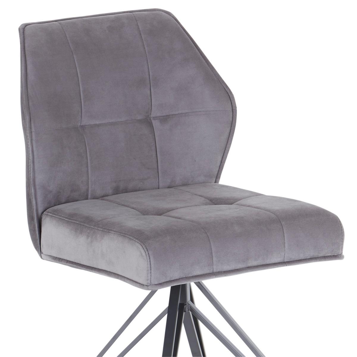 Stuhl Napoli - Grau, MODERN, Textil/Metall (50/83/62cm) - MID.YOU
