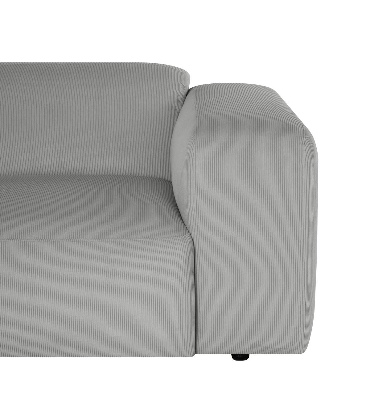 Ecksofa Hannah Hellgrau 200x304 cm - Hellgrau/Schwarz, Design, Textil (200/304cm) - MID.YOU