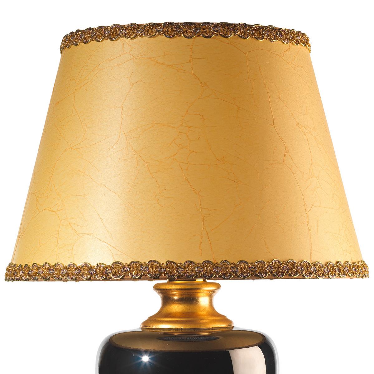 Tischleuchte 229/G - Hellbraun/Goldfarben, KONVENTIONELL, Keramik/Textil (45/45/75cm)