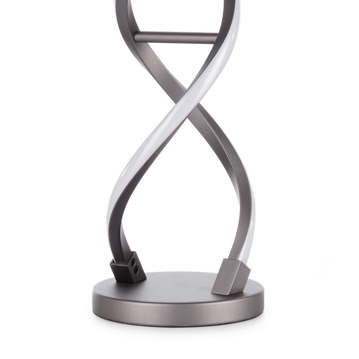 LED-Tischleuchte Dna Titanfarben L: 15 cm - Titanfarben/Schwarz, Design, Kunststoff/Metall (15/15/48.5cm)