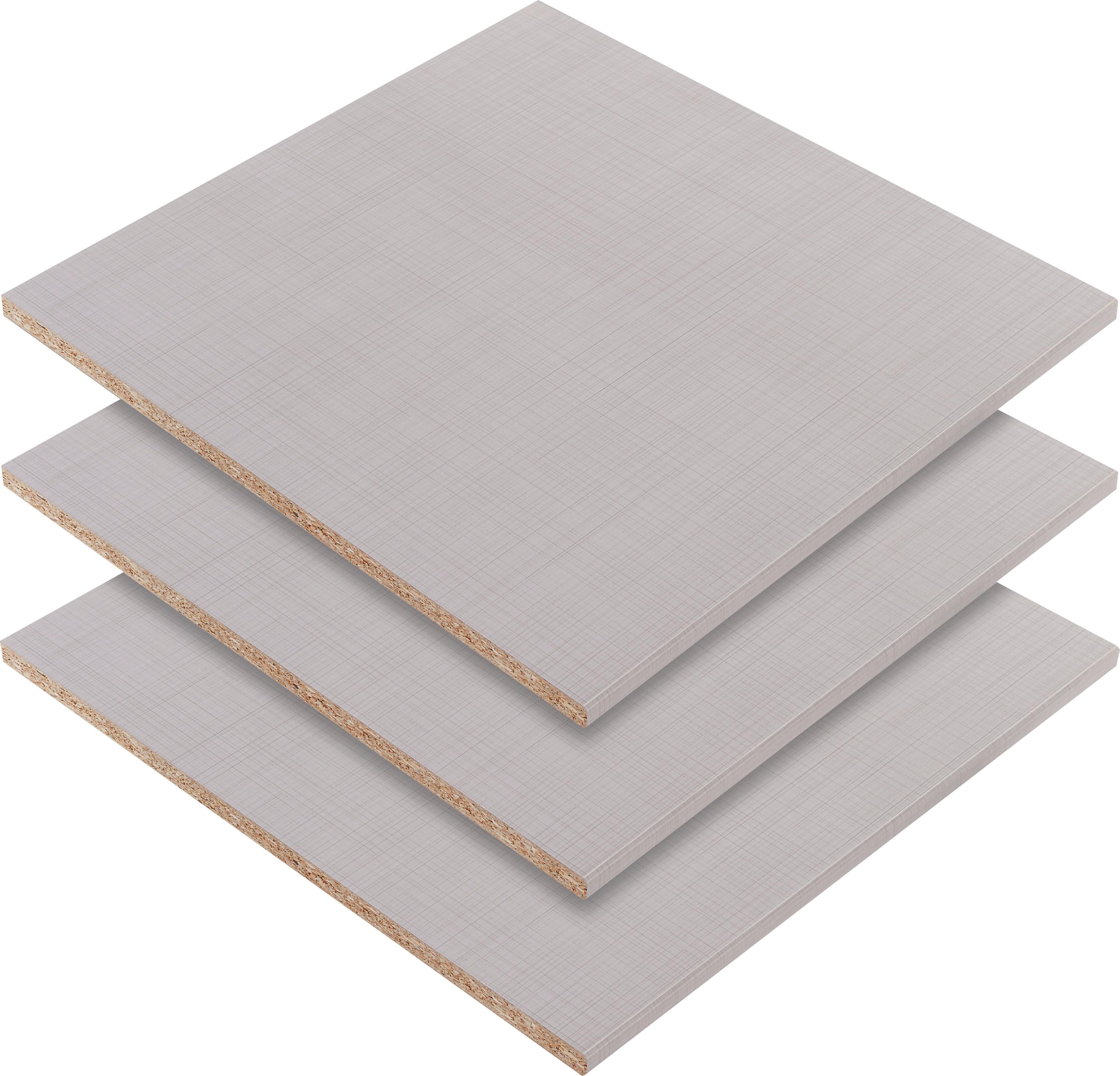 SADA VKLADACÍCH POLÍC ADVANTAGE,LEVEL, 3-JITÝ SET - sivá, Modern, drevo/kompozitné drevo (48/2/50cm) - Ondega