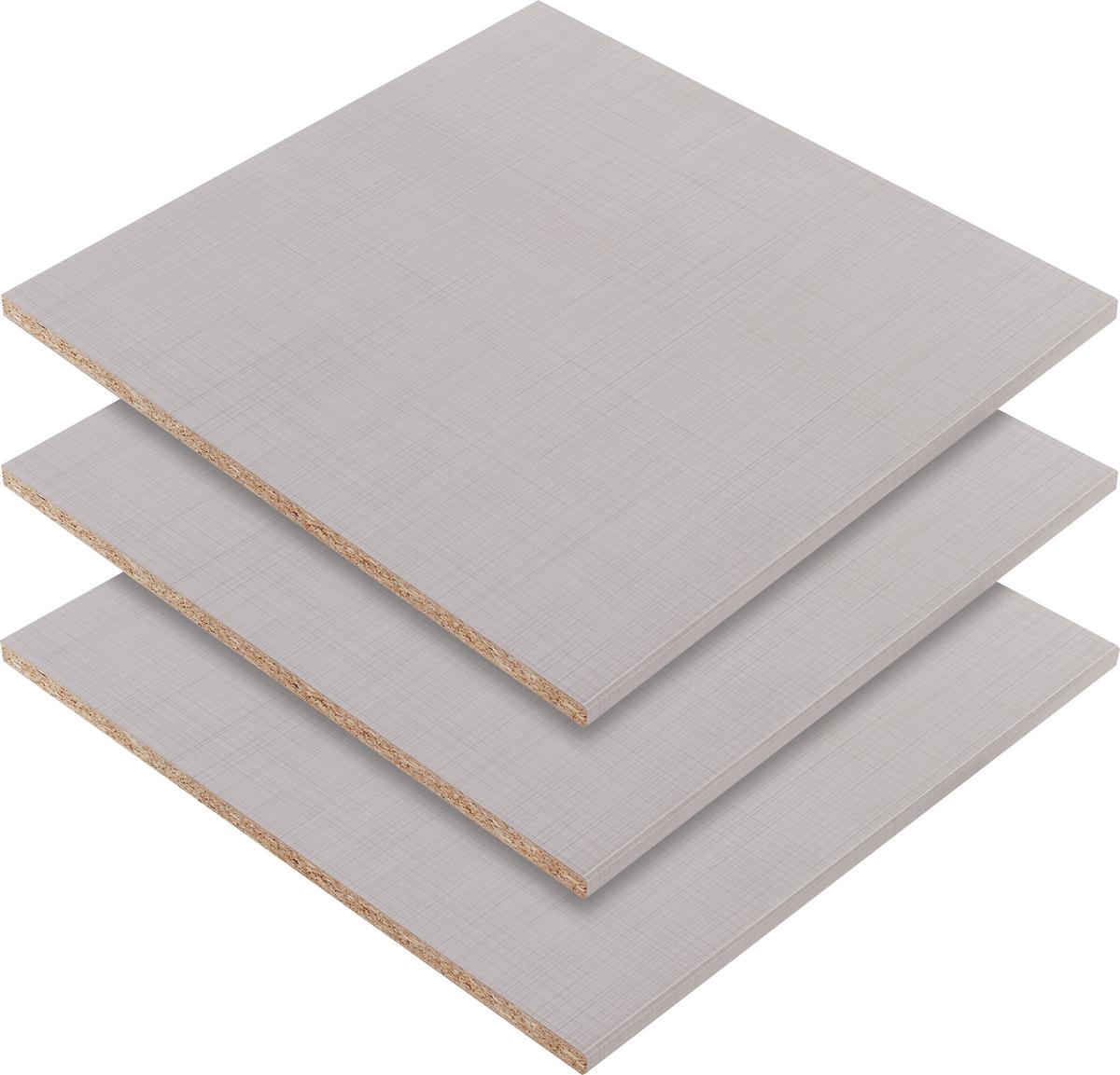 SADA VKLÁDACÍCH POLIC ADVANTAGE,LEVEL, 3-JITÝ SET - šedá, Moderní, dřevo/kompozitní dřevo (48/2/50cm) - Ondega