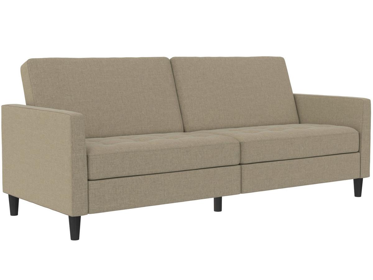 Schlafsofa Palermo Cappuccino, mit Schlaffunktion - Schwarz/Cappuccino, Basics, Textil (207/86/86cm) - Livetastic