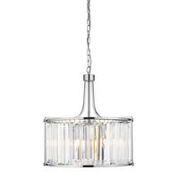Kristall-Hängeleuchte Victoria 8295-5cc - Chromfarben, Design, Glas/Metall (49/150cm)