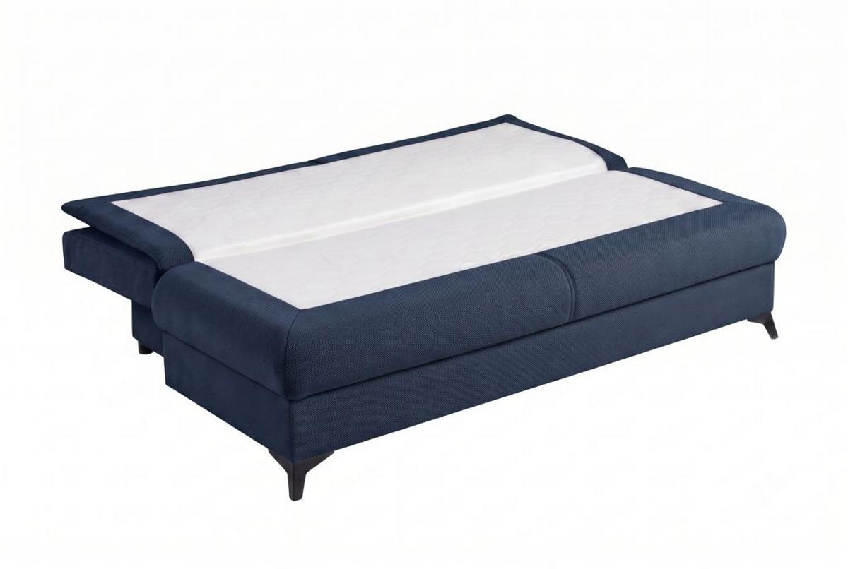 Rozkladacia pohovka KEN, tmavomodrá - čierna/tmavomodrá, Konventionell, kompozitné drevo/textil (209/105cm) - Based