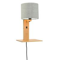 WANDLEUCHTE ANDES/W1/N/1815/LD - Naturfarben, Trend, Holz/Textil (19/24/36cm) - Good & Mojo