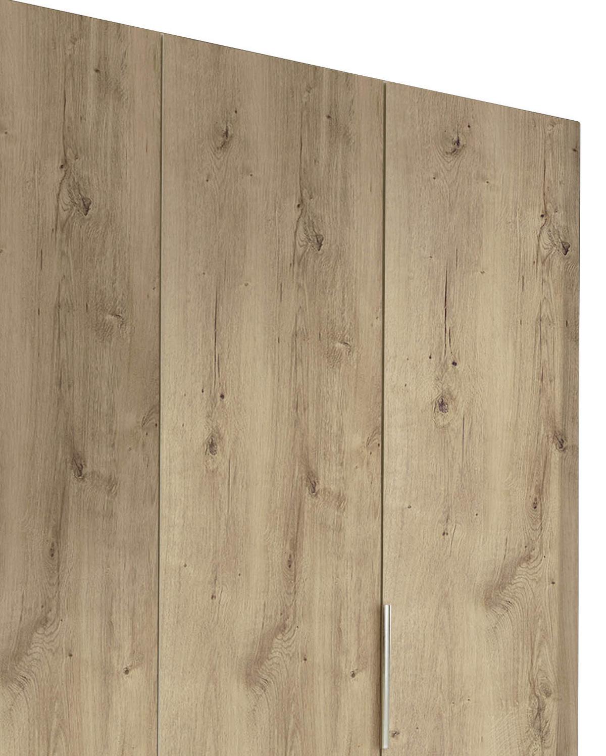 Drehtürenschrank mit Laden 200cm Level 36a, Eiche Dekor - Plankeneiche/Eichefarben, MODERN, Holzwerkstoff (200/216/58cm) - MID.YOU