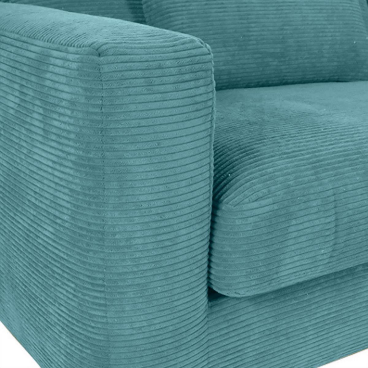 Bigsofa Manolis B: 260 Cm Petrol Cord - Petrol/Schwarz, KONVENTIONELL, Textil (260/66/115cm) - MID.YOU