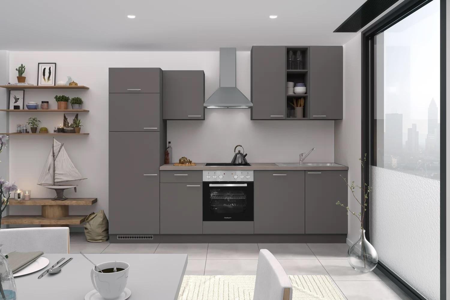 Küchenzeile Grau Mit Geräten B: 280 Cm - Trend, Holzwerkstoff (280cm) - Express