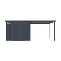 Gerätehaus mit Pultdach 576x226x245 cm - Anthrazit, Basics, Metall (576/226/245cm)