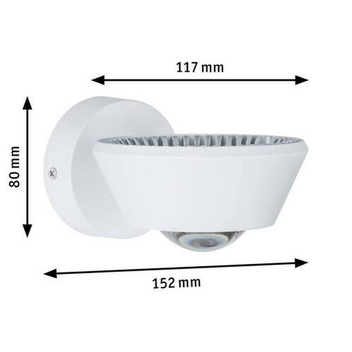 LED-Wandleuchte 1-Flammig Weiß - Weiß, Basics, Kunststoff - Paulmann