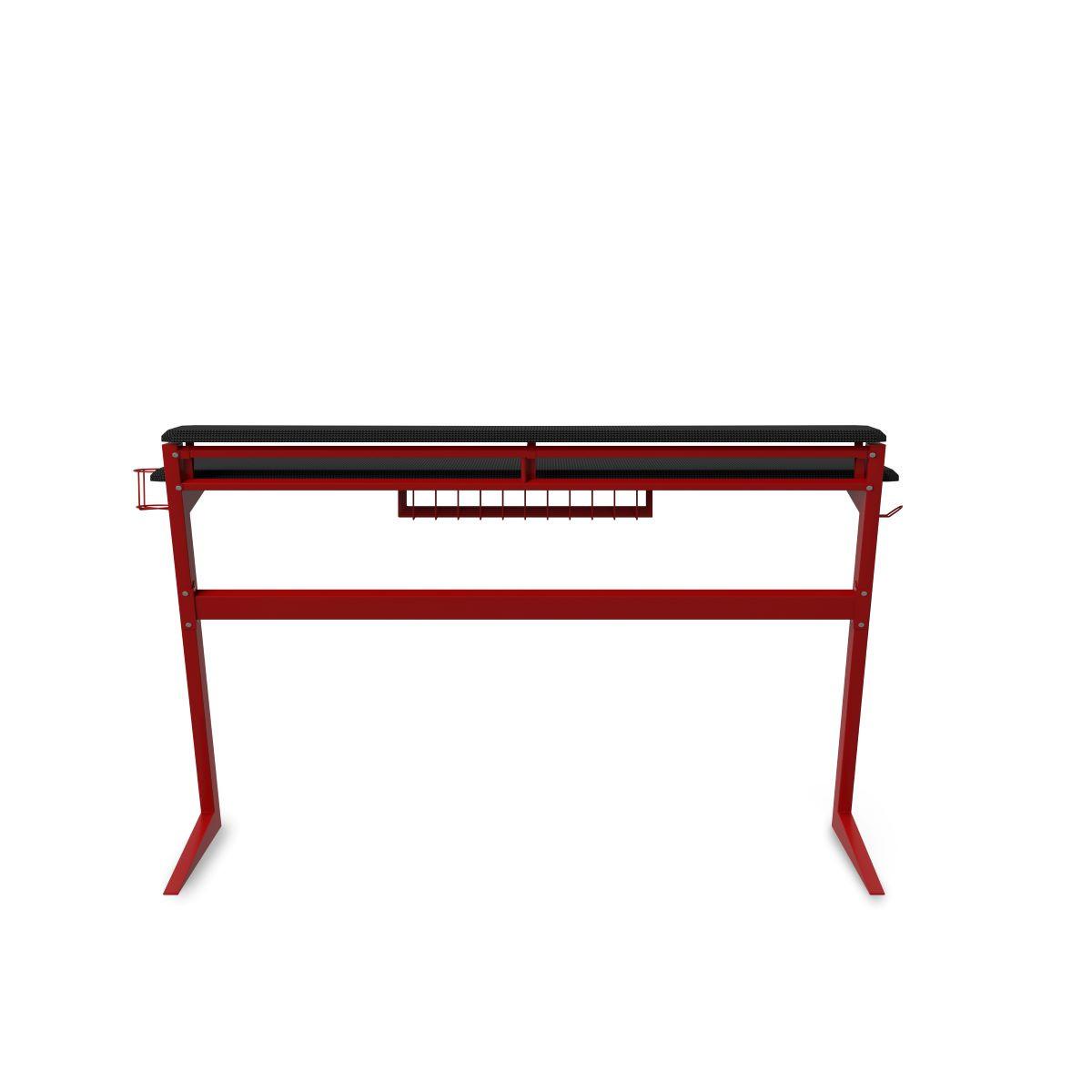 Gamingtisch Aries Schwarz L: 137 Cm - Rot/Schwarz, Design, Holzwerkstoff/Metall (137/83/68cm) - MID.YOU
