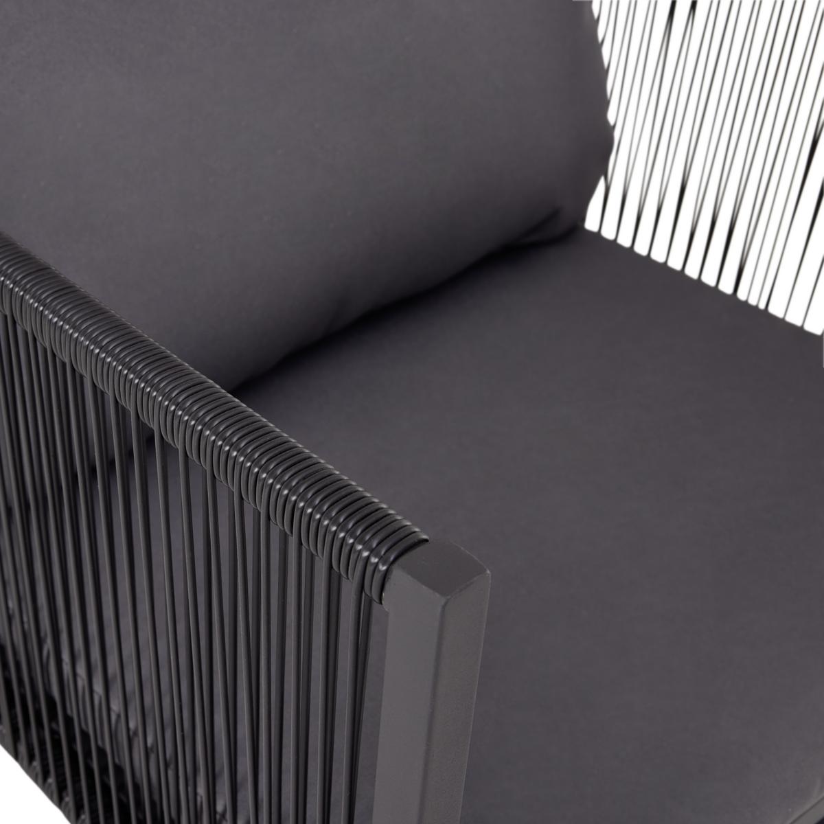 Záhradní souprava STELA - šedá/černá, Moderní, kov/textil - Bessagi Garden
