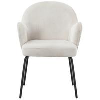 Armlehnstuhl Kala Beige B: 58 cm - Beige/Schwarz, MODERN, Textil/Metall (58/82/63cm) - Livetastic