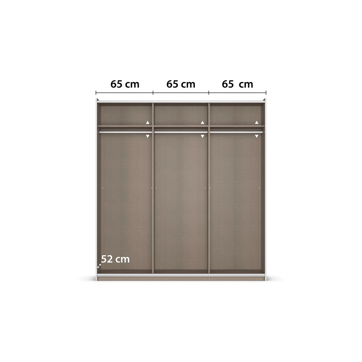 SCHWEBETÜRENSCHRANK Berny, Grau B: 196 cm - Grau, Trend, Holzwerkstoff (196/210/59cm) - Rauch Möbel