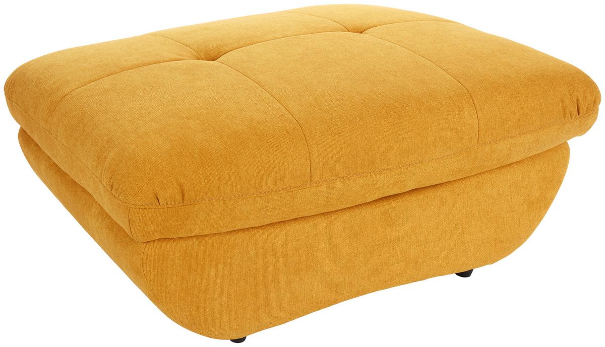 Taburet PARK, curry žlutá, s úložným prostorem - curry žlutá/černá, Moderní, textil/plast (107/43/75cm) - Luca Bessoni