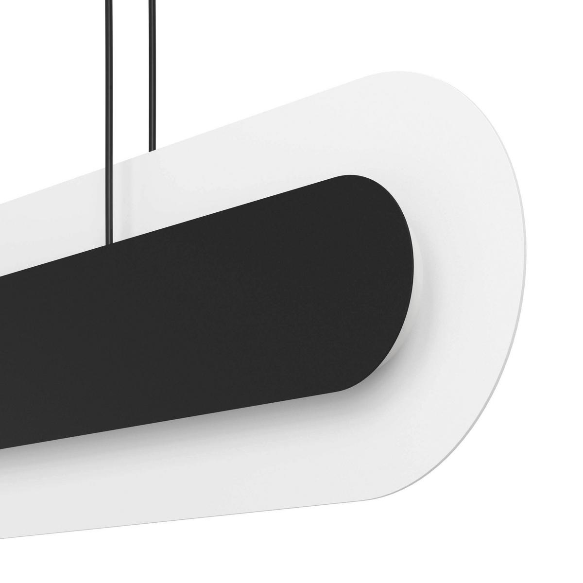 ZÁVESNÉ LED SVIETIDLO FABRIANO - čierna/biela, Design, kov/plast (86/3,5/150cm) - Eglo