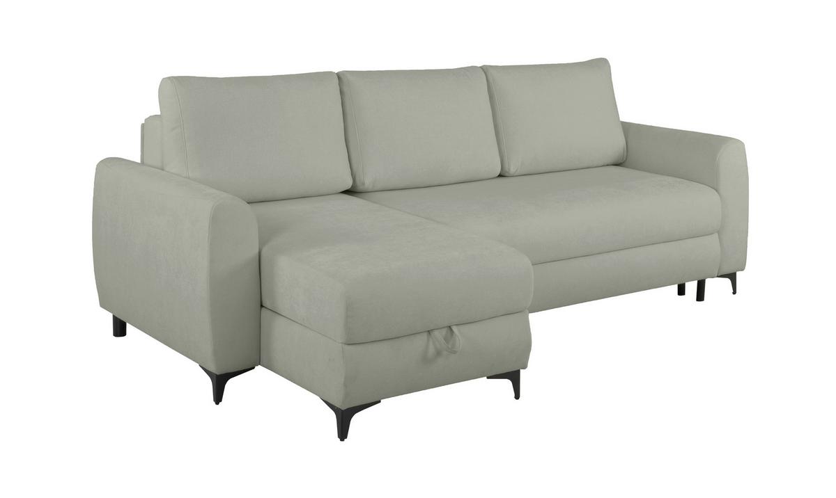 Ecksofa Moli, Grau S: 236x148 cm - Schwarz/Grau, Design, Textil (236/148cm) - MID.YOU