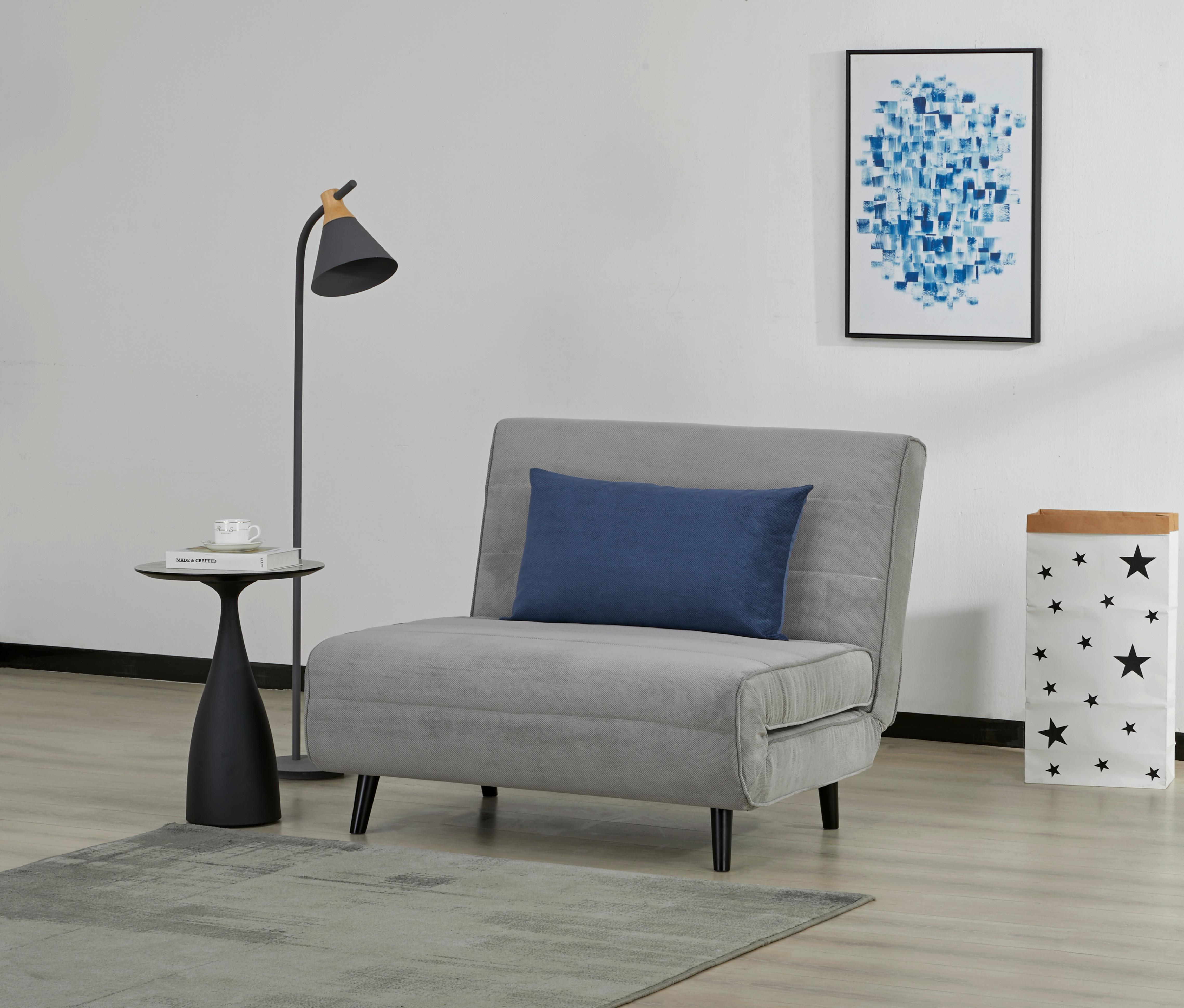Schlafsessel Sven - Schwarz/Grau, MODERN, Holz/Textil (101/81/90cm)