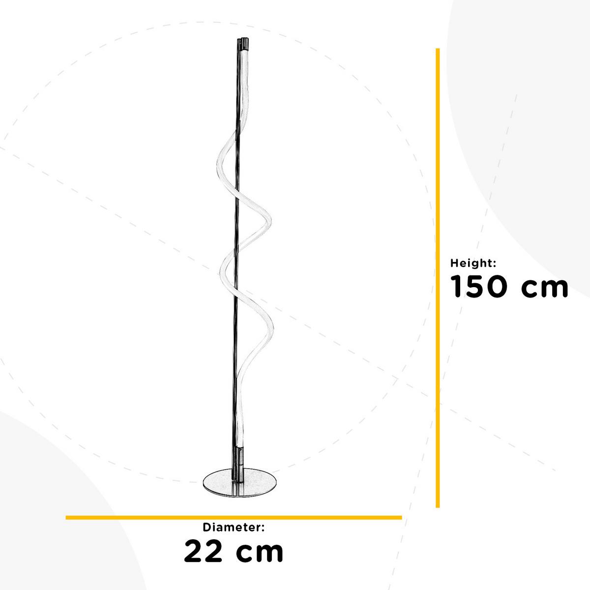 Led-stehleuchte 5051/pt - Silberfarben, Design, Kunststoff/Metall (22/150cm)
