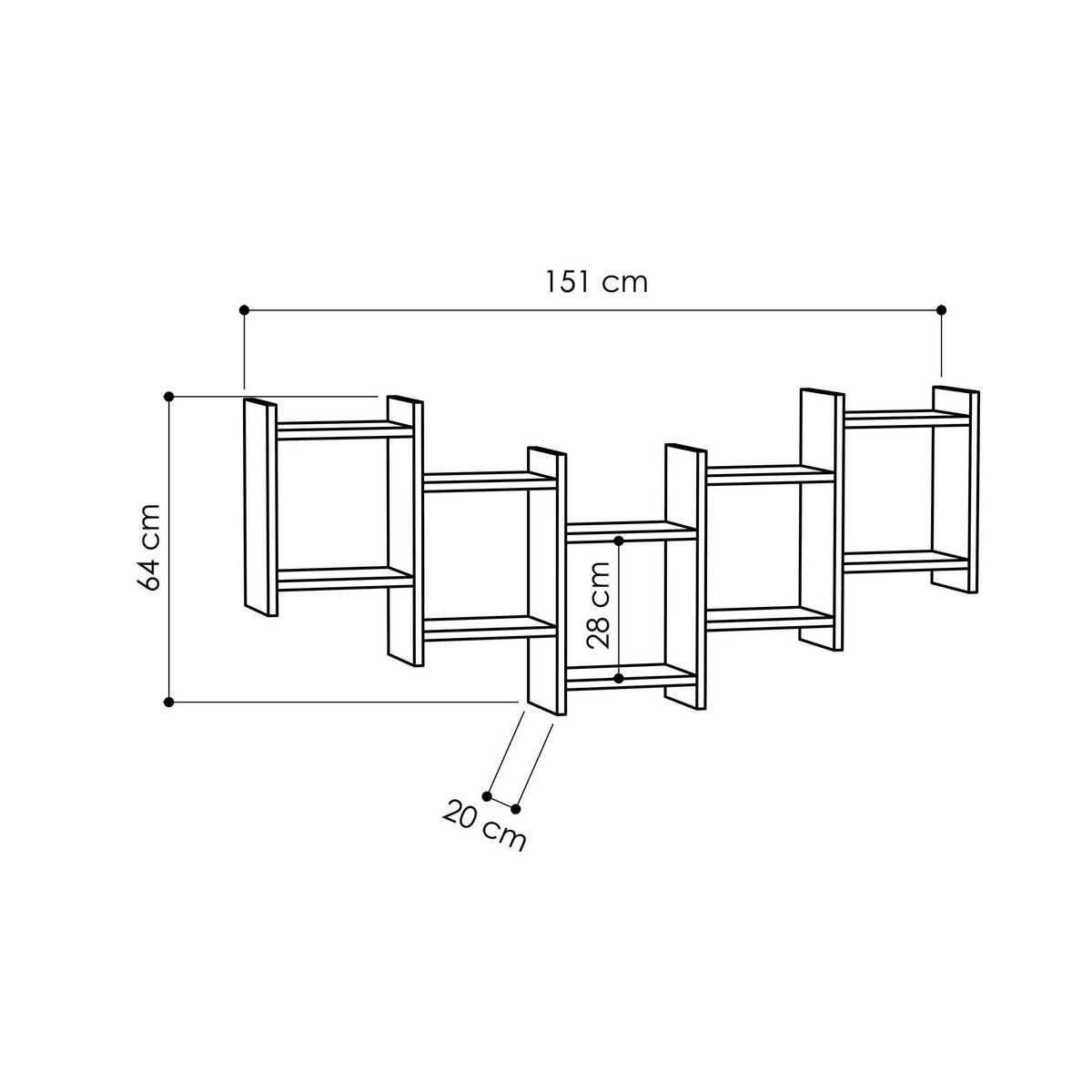 Wandregal Bat Shelf, Weiß B: 151 Cm - Weiß, Design, Holzwerkstoff (151/64/20cm) - Livetastic