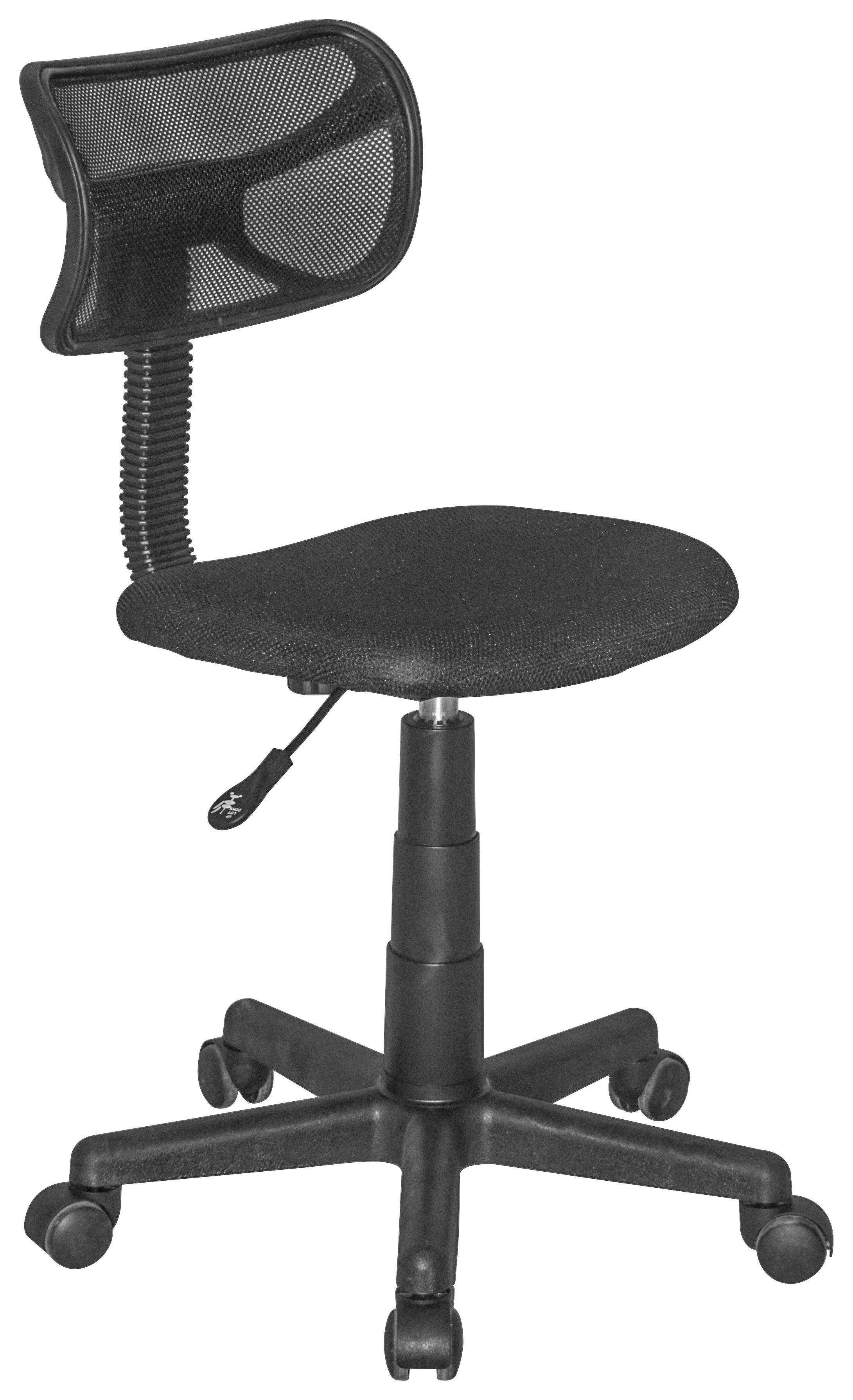Bürostuhl Tom 2 höhenverstellbar, Schwarz - Schwarz, MODERN, Kunststoff/Textil (54/72-82/53cm)