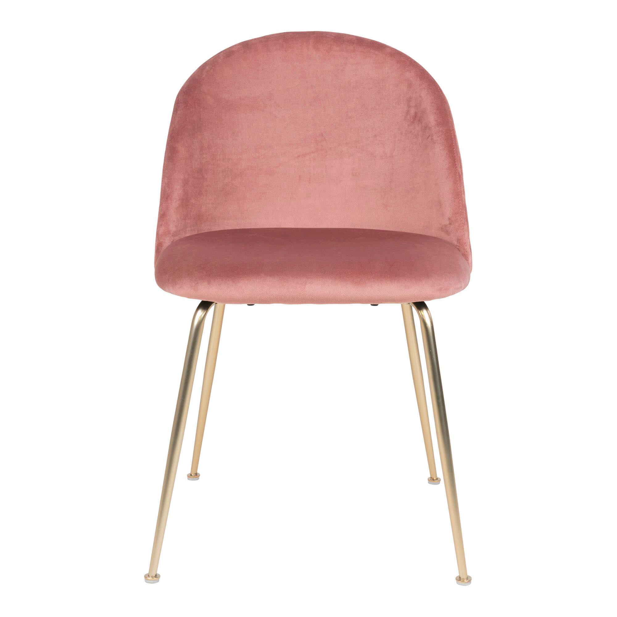Stuhl-Set Geneve Rosa B: 51 cm - Messingfarben/Rosa, MODERN, Textil/Metall (51/78/56cm) - MID.YOU