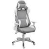 Gamingstuhl Racer - Weiß/Grau, MODERN, Kunststoff/Textil (66/126-134/59cm) - Livetastic