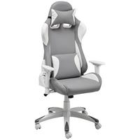 Gamingstuhl Racer - Weiß/Grau, MODERN, Kunststoff/Textil (66/126-134/59cm) - Livetastic