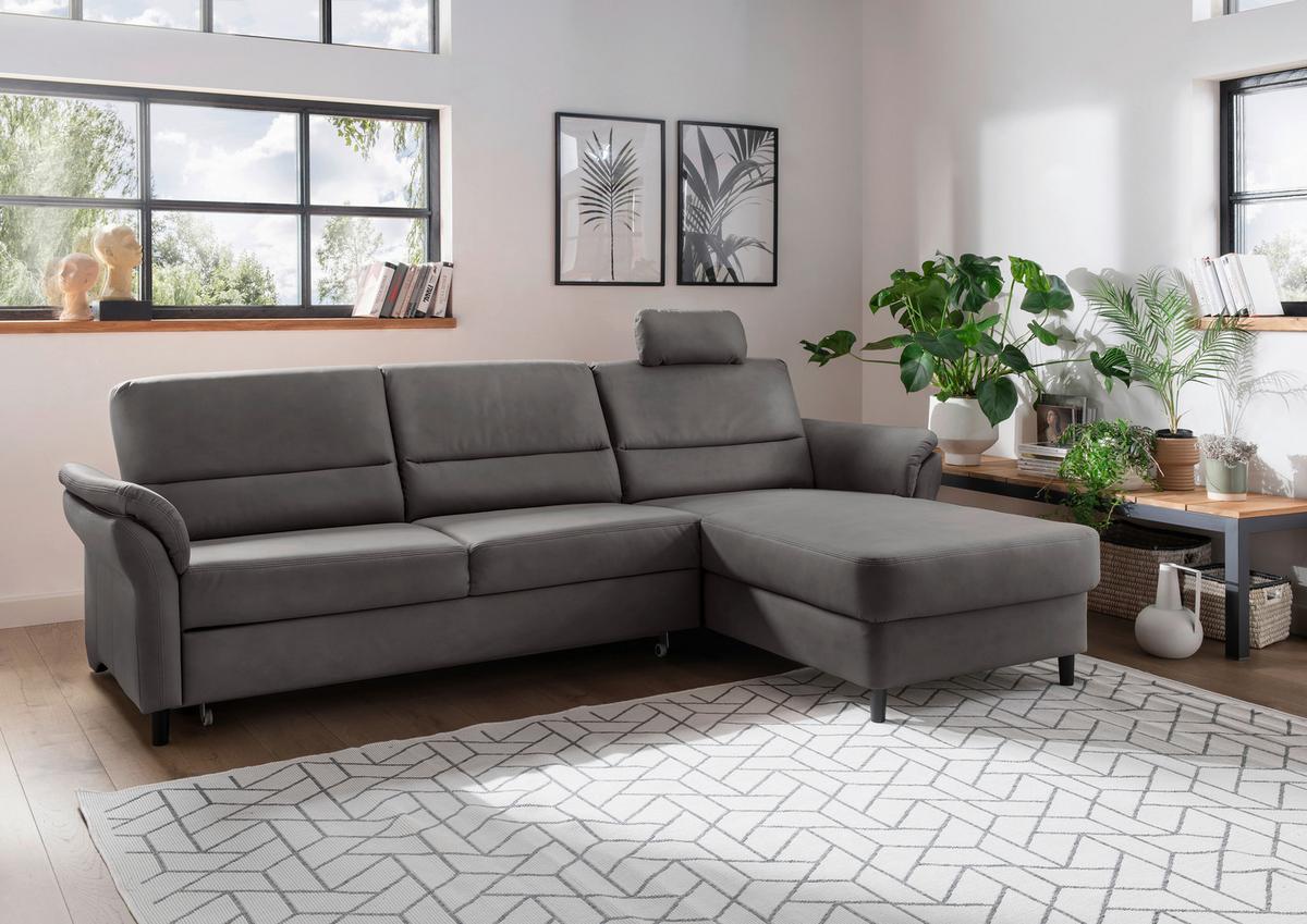 Ecksofa Cavoli Anthrazit S: 279x176 cm - Anthrazit/Schwarz, MODERN, Textil (279/176cm) - Livetastic