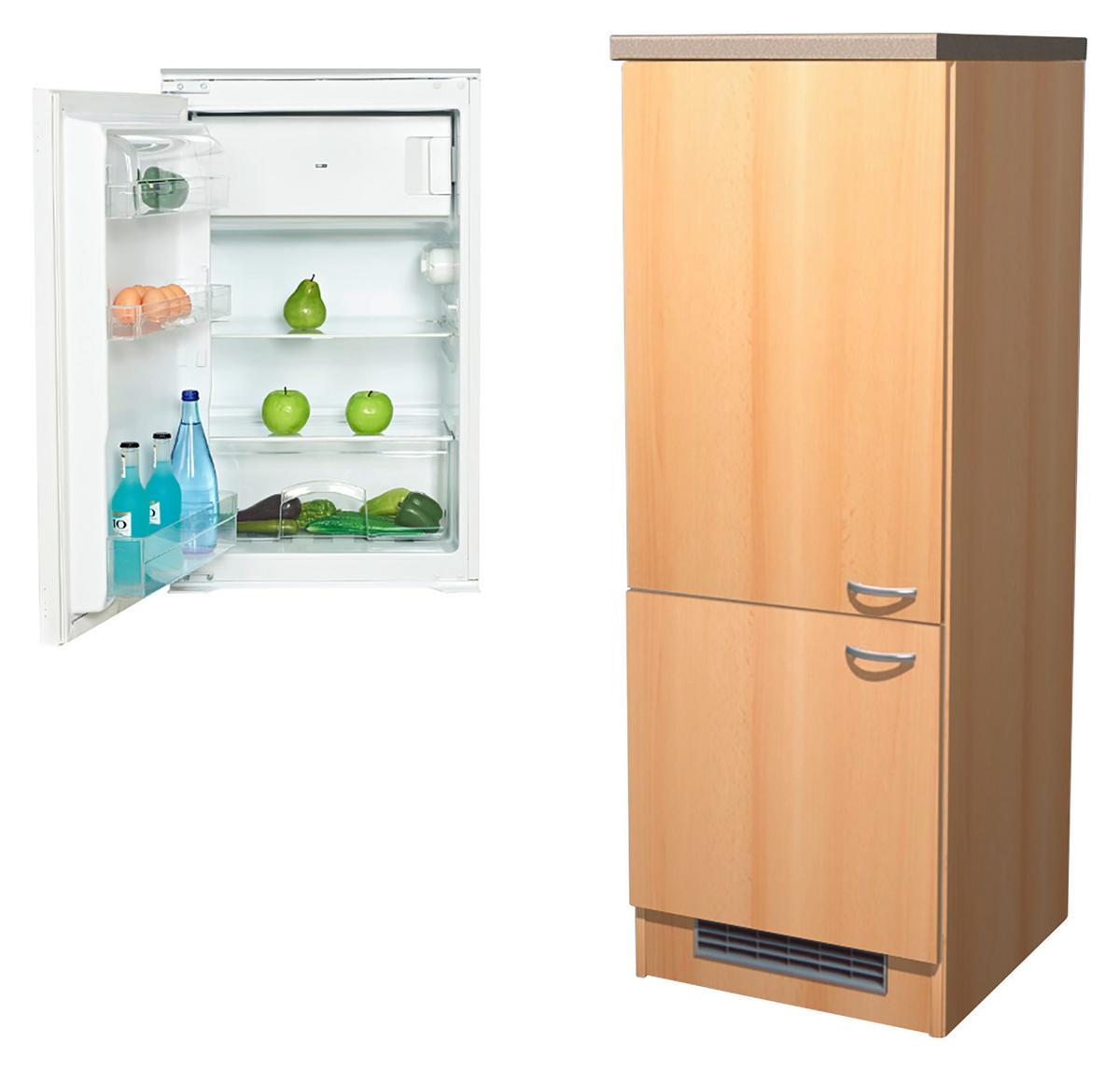 Kühlschrank-Umbauschrank Nano B: 60 cm Creme - Beige/Buchefarben, MODERN, Holzwerkstoff (60/162/60cm) - FlexWell