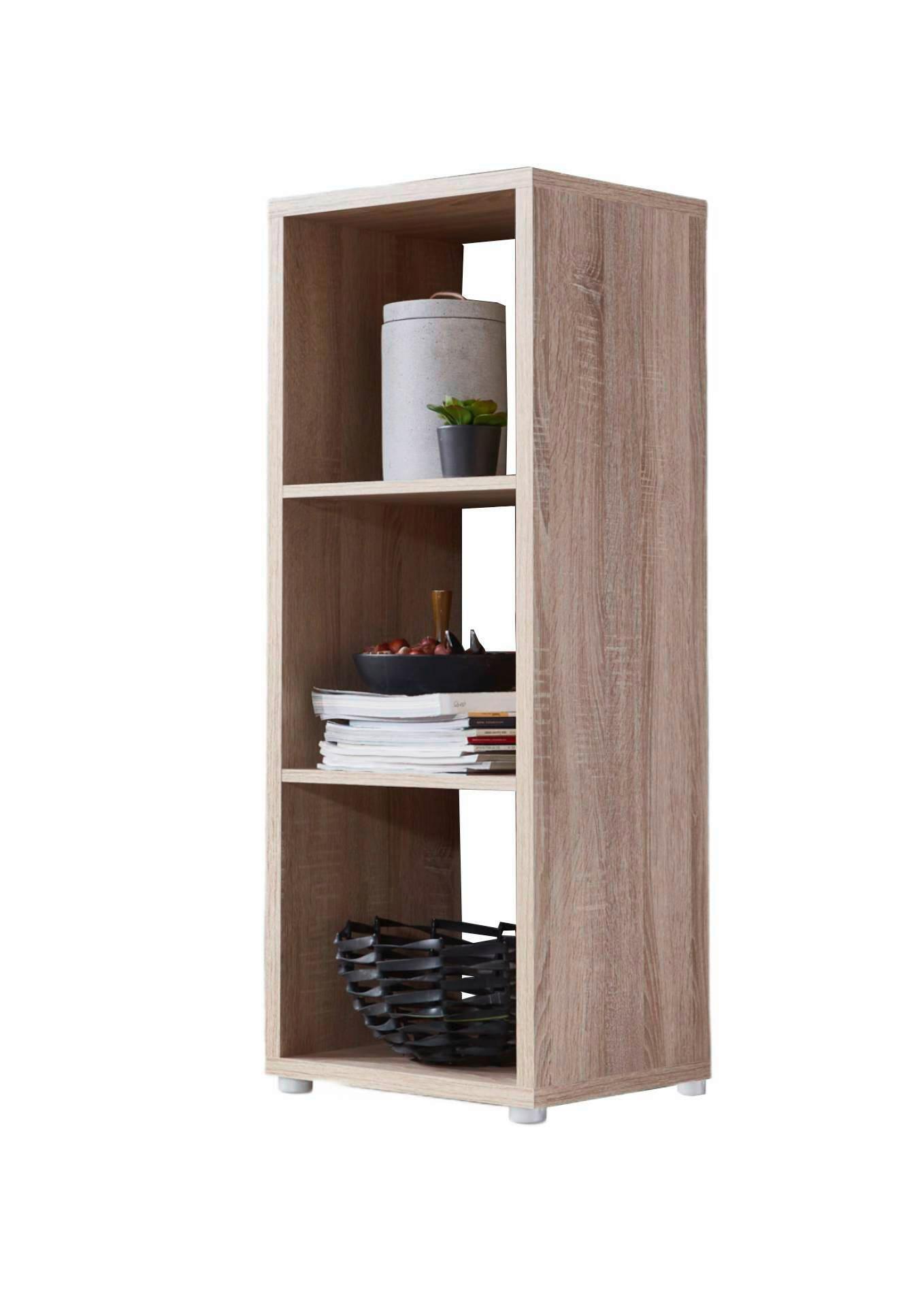 STANDREGAL NIZZA TYP 12 - Silberfarben/Sonoma Eiche, MODERN, Holzwerkstoff (37,5/108,5/33cm) - MID.YOU