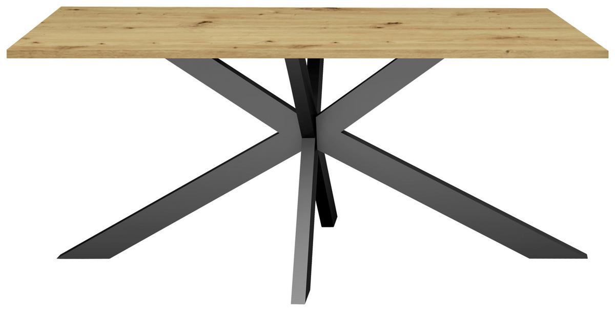 Esstisch Alex Schwarz, Eichefarben - Eichefarben/Schwarz, MODERN, Holzwerkstoff (200/90/78cm) - Livetastic