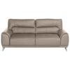 Dreisitzer-Sofa Frisco, Lederlook - Sandfarben/Chromfarben, MODERN, Textil (210/92/96cm) - MID.YOU