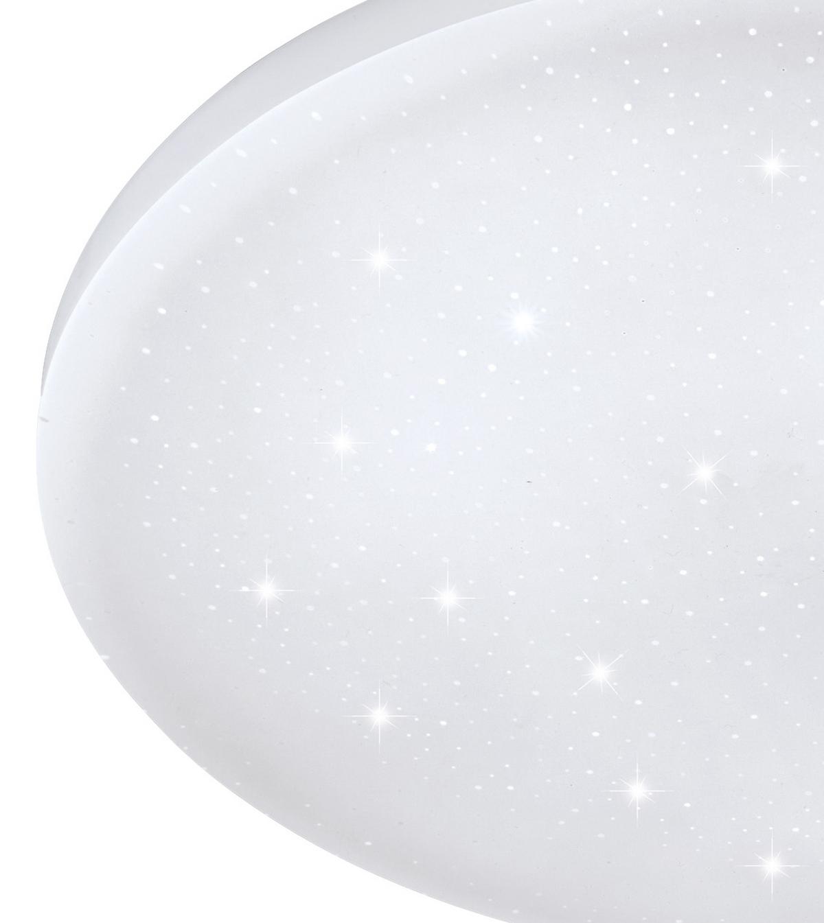 LED-Deckenleuchte Frania-S Ø 22 cm mit Kristalleffekt - Weiß, MODERN, Kunststoff/Metall (22/5,5cm)