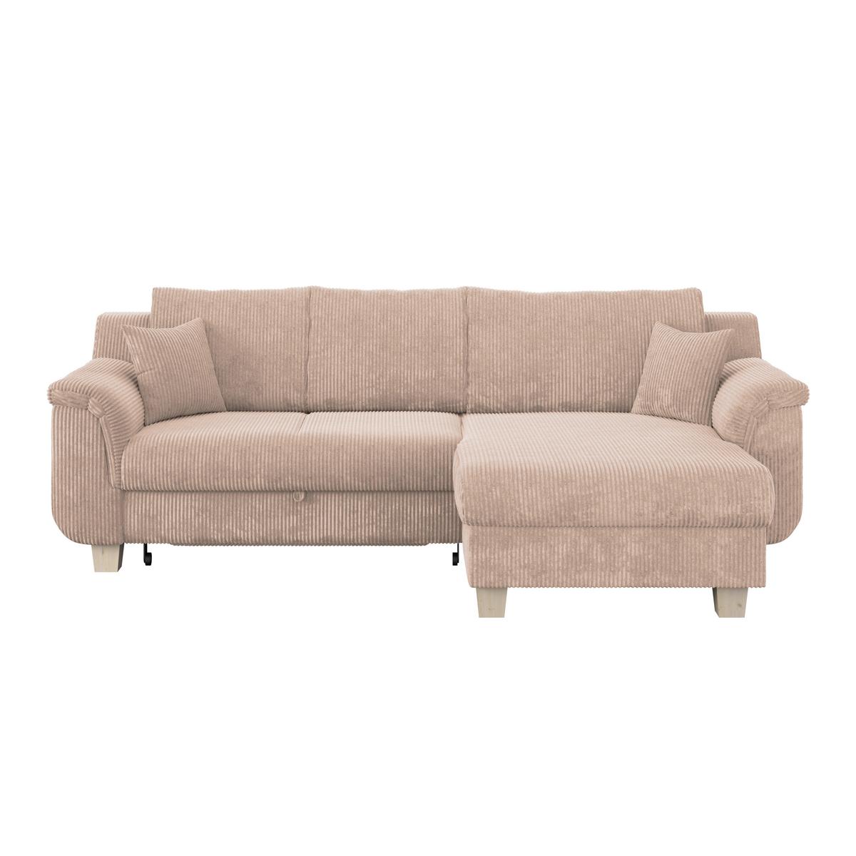 Rohová sedačka ALEX, béžový manšestr - přírodní barvy/béžová, Moderní, textil/plast (246/88cm)