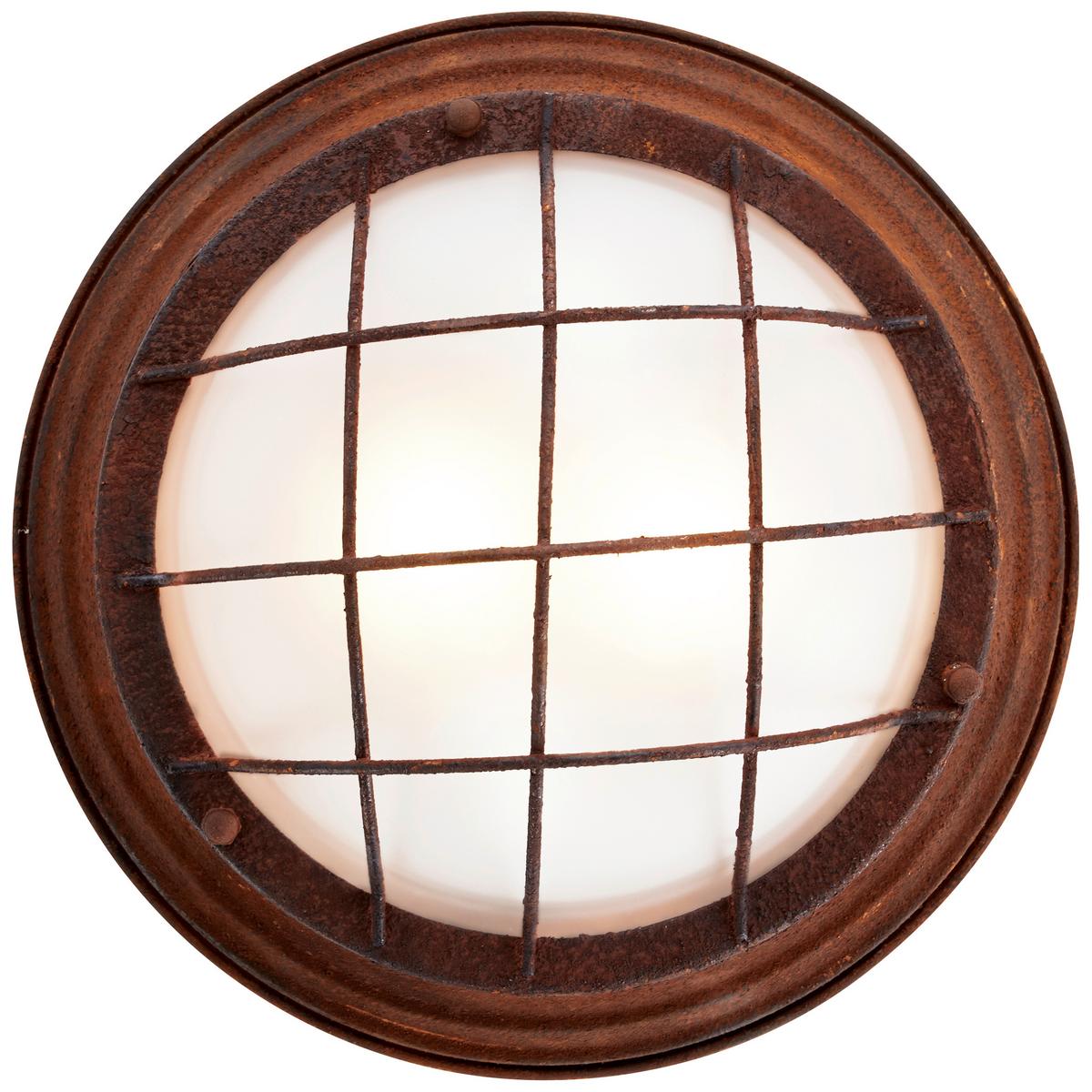 Deckenleuchte Typhoon Ø 34 Cm 2-Flammig In Rostfarben - Rostfarben/Weiß, KONVENTIONELL, Glas/Metall (34/14,5cm) - Brilliant